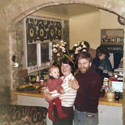 Digital Photograph - Family Celebrating Girl's First Birthday in Kitchen, Fitzroy, 1978