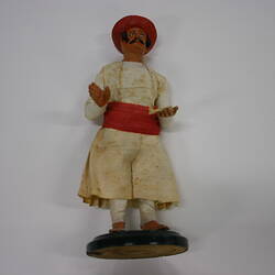 Indian Figure - Man Wearing Red Hat, Clay