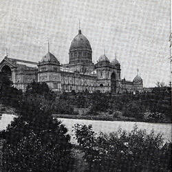 Postcard - South West Facade, Exhibition Building, Melbourne, pre 1905