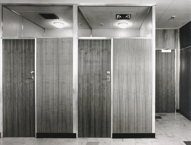Photograph - Kodak Australasia Pty Ltd, View of Partitioning of Interview Rooms in Medical & Security Building 10, Kodak Factory, Coburg, 1965