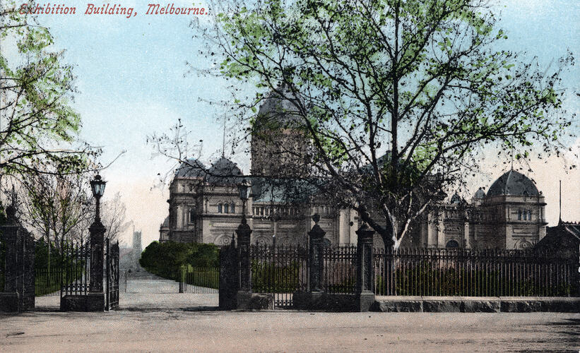 Postcard - Eastern Facade, Exhibition Building, Melbourne, circa 1910