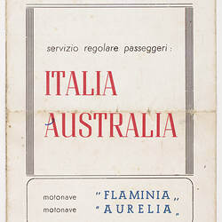 Leaflet - Compagnia Genovese, Italy, Jan 1956