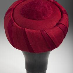 Hat - Ann Dalton & May Lancaster, Turban Style, Scarlet, circa 1980