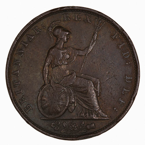 Coin - Halfpenny, William IV, Great Britain, 1831 (Reverse)
