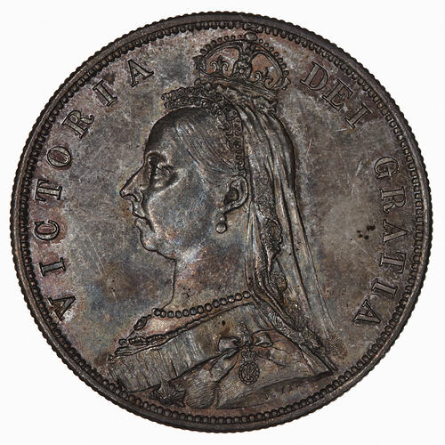 Coin - Halfcrown, Queen Victoria, Great Britain, 1887 (Obverse)