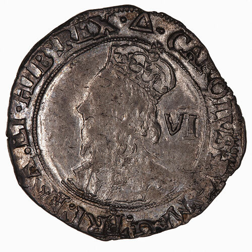 Coin - Sixpence, Charles I, Great Britain, 1639-1640 (Obverse)
