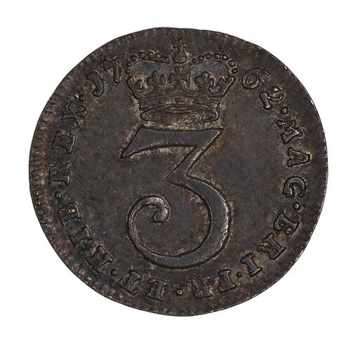 Coin - Threepence, George III, Great Britain, 1762 (Reverse)