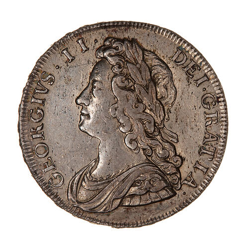 Coin - Halfcrown, George II, Great Britain, 1731 (Obverse)