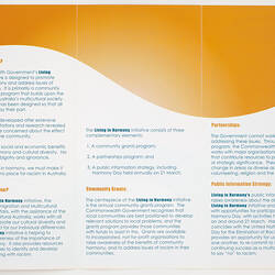 Brochure - Living in Harmony, 2004