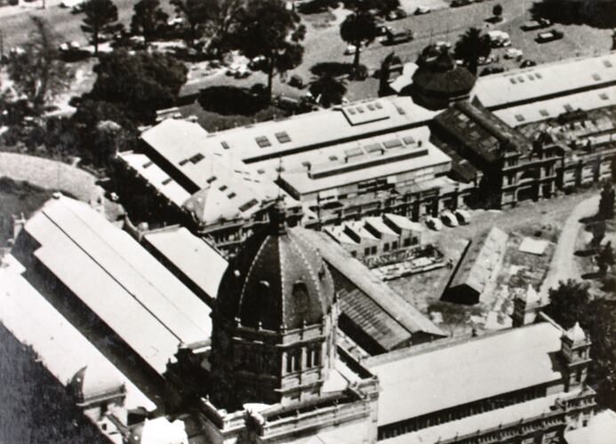Photograph - Aerial View of the Exhibition Building from South East, Melbourne, 1962