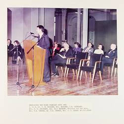 Photograph - Programme '84, Dedication of New Floor, Great Hall, Royal Exhibition Buildings, 26 February 1985