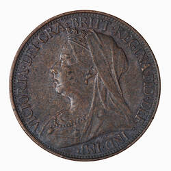 Coin - Farthing, Queen Victoria, Great Britain, 1901 (Obverse)