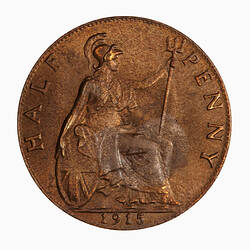 Coin - Halfpenny, George V, Great Britain, 1915 (Reverse)