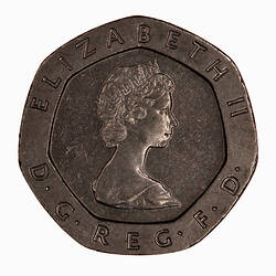 Coin - 20 Pence, Elizabeth II, Great Britain, 1984 (Obverse)