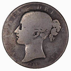 Coin - Crown, Queen Victoria, Great Britain, 1844 (Obverse)