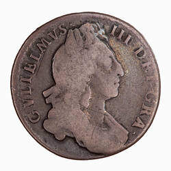 Coin - Sixpence, William III, Great Britain, 1697 (Obverse)