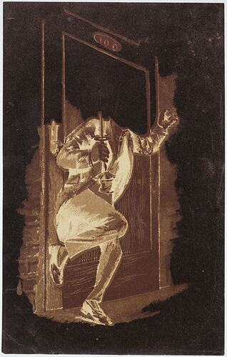Negative Vignette - Man with a Candle in a Doorway, circa 1900