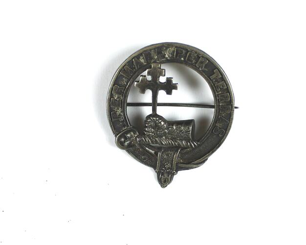 Badge - 'Per Mare Per Terras', Scottish Dancing, circa 1917