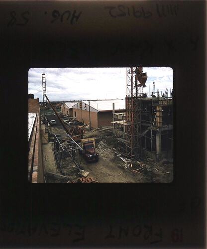 Slide - Kodak, Front Elevation of Buildings, Coburg, 1958