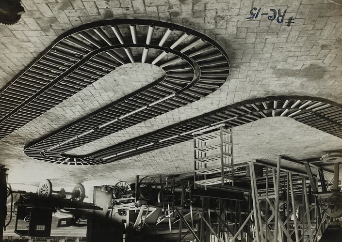 Photograph - Schumacher Mill Furnishing Works, Conveyor in Factory, Port Melbourne, Victoria, 1925
