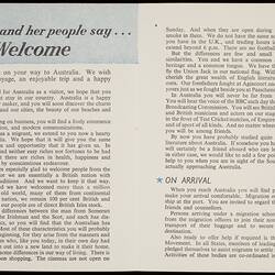 Booklet - Australia, A Welcome Awaits, circa 1956