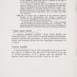 Booklet - Department of Immigration, 'Facts About Social Services in Australia', Apr 1958