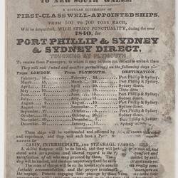 Booklet - 'Emigration, Its Necessity & Advantages', W.C. Featherstone, England, 1840, Back Cover