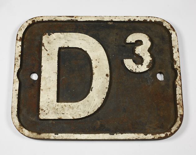 Locomotive Number Plate - 'D3'