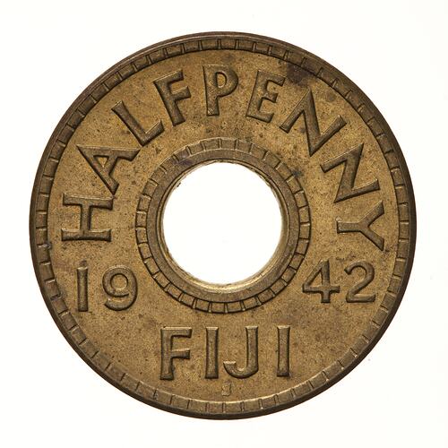 Coin - 1/2 Penny, Fiji, 1942