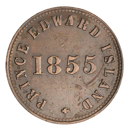 Token - 1 Cent, Prince Edward Island, Canada, 1855