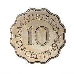 Proof Coin - 10 Cents, Mauritius, 1954