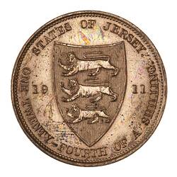 Coin - 1/24 Shilling, Jersey, Channel Islands, 1911
