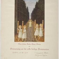 Certificate - Holy Communion, Issued to Claire Wieser, Bozen