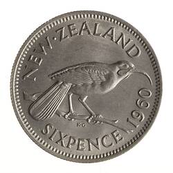 Coin - 6 Pence, New Zealand, 1960