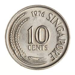 Coin - 10 Cents, Singapore, 1976