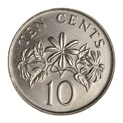 Coin - 10 Cents, Singapore, 1986
