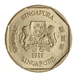 Coin - 1 Dollar, Singapore, 1989