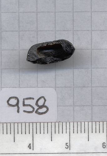 Lens-shaped tektite.