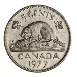 Coin - 5 Cents, Canada, 1977