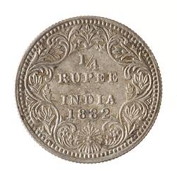 Coin - 1/4 Rupee, India, 1882