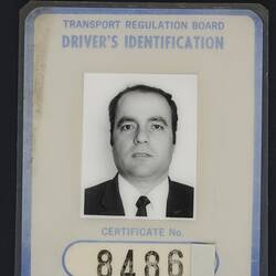 Driver's Identity Card -  Transport Regulation Board, Youssef Eid, Melbourne, 1972