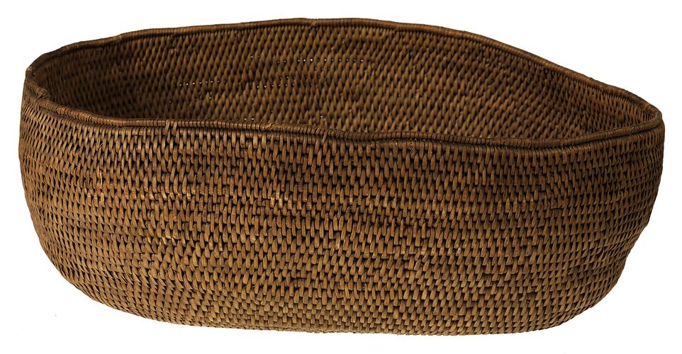 Side view of woven container.