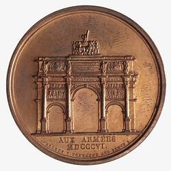 Medal - Triumphal Arch of the Place Carousel, Napoleon Bonaparte (Emperor Napoleon I), France, 1806