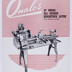 Front cover with photograph of Geared Headstock lathe