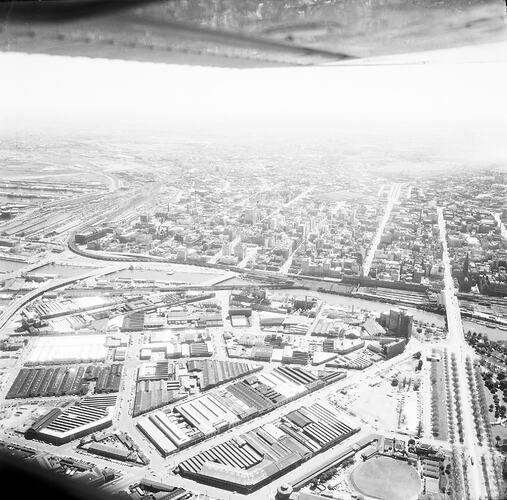 Negative - Aerial View of Melbourne, circa 1965
