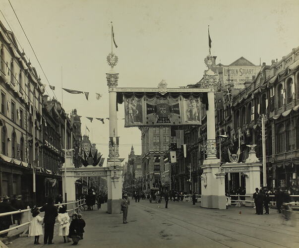 Photograph - Federation Celebrations, 'The German Citizens Arch, Collins Street', Melbourne, May1901