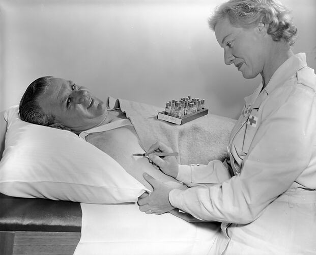Australian Red Cross Society, Patient in a Hospital Bed, Melbourne, 22 May 1959