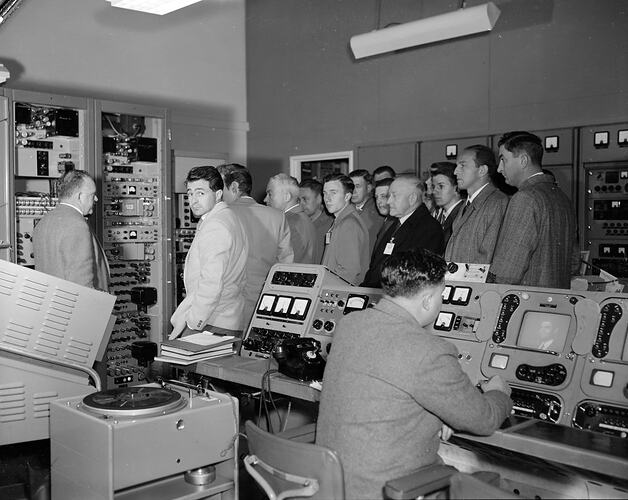General Television Corporation, Group in Transmission Station, Mount Dandenong, Victoria, 28 May 1959