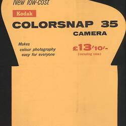 Price Ticket - Kodak Australasia Pty Ltd, 'Kodak Colorsnap 35 Camera', 1959 - 1964