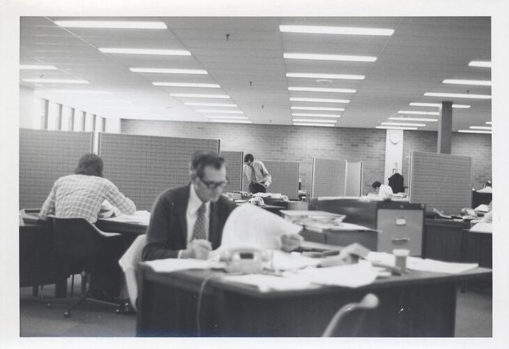 Photograph - Kodak Australasia Pty Ltd, James Dawson at Office Desk, Building 8, Coburg, 1966